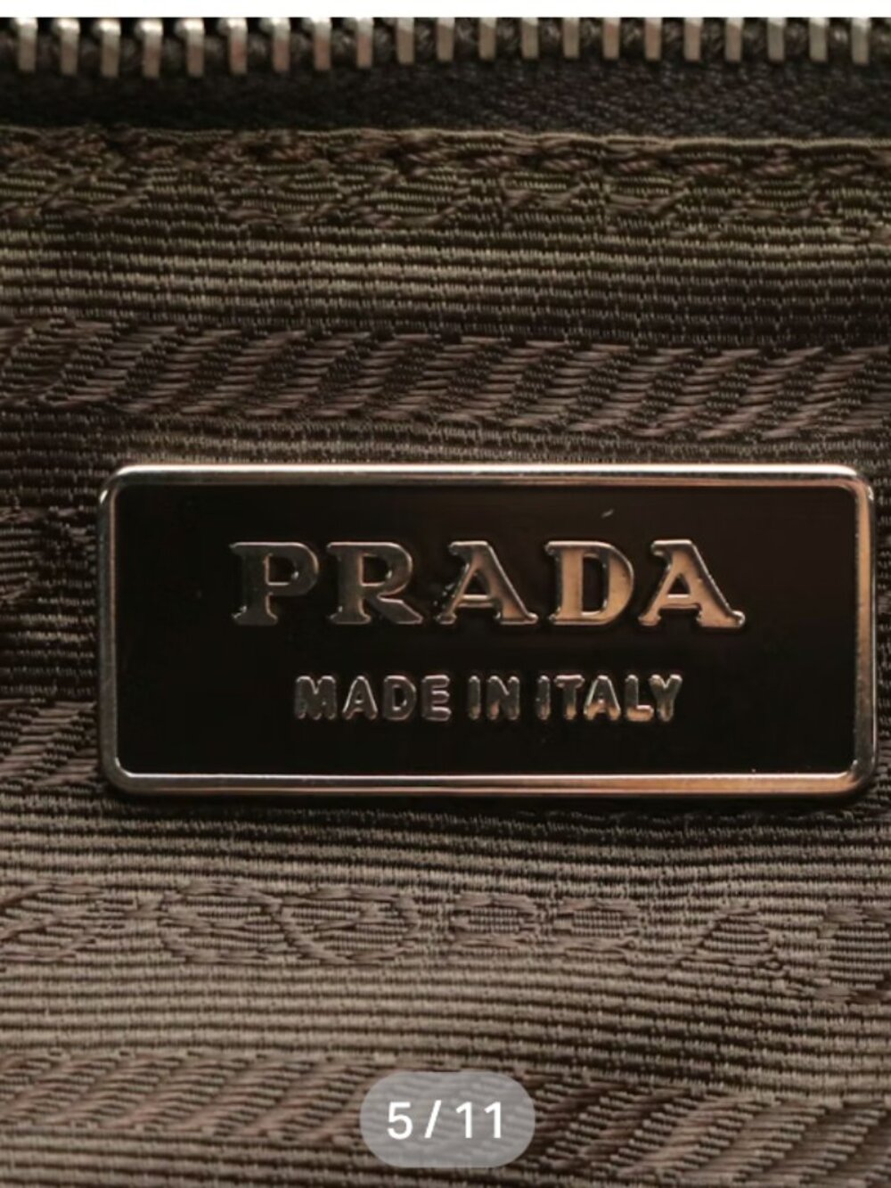 Prada Bauletto Vintage Shoulder Bag Beige Jacquard Canvas Orange Leather - Picture 9 of 11